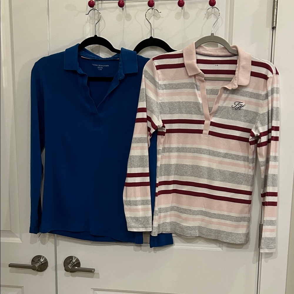 Tommy Hilfiger Ladies Solid and Striped  Polo Tops Bundle